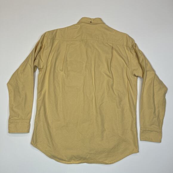 Cabela’s Men’s Medium Button Up Shirt Deer Embroidered Logo Yellow Long Sleeve - Picture 13 of 14